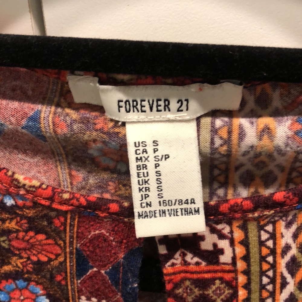 Orange Blue and White Printed Long Sleeve Cut Out Dress Size Small - Picture 3 of 3